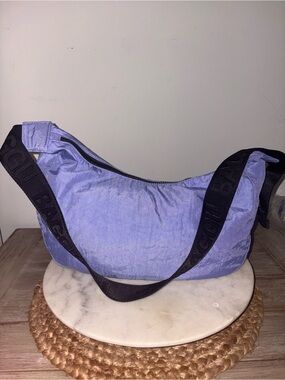 BAGGU Lilac Crossbody Bag with Black Logo Strap